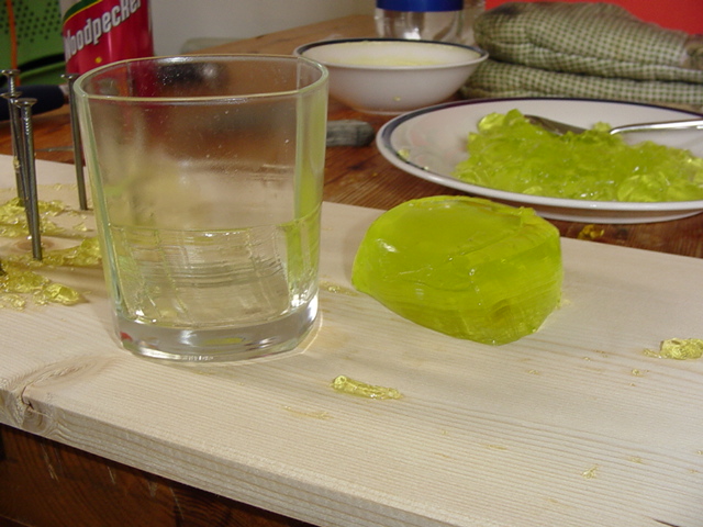 The jelly from the glass